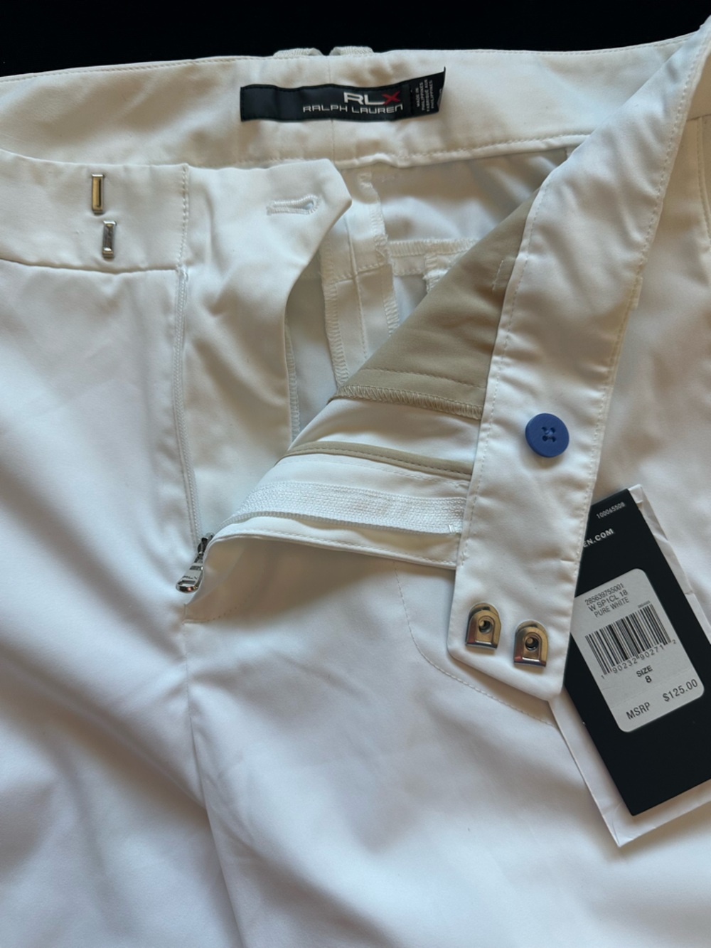Ralph Lauren White women Flat Front Golf Shorts active RLX tailored fit - Picture 7 of 13
